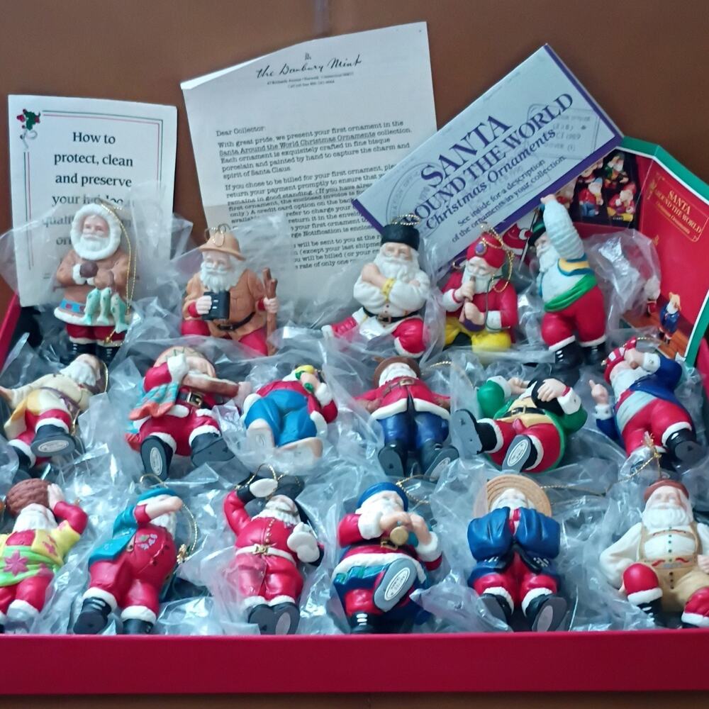 Christmas Ornaments Vintage Collection Santa Arround The World 17 figures